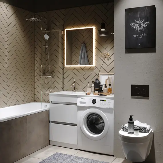 ЗЕРКАЛО AQWELLA СО СВЕТОДИОДНОЙ ПОДСВЕТКОЙ, СЕНСОРНЫМ ВЫКЛЮЧАТЕЛЕМ И РЕГУЛЯТОРОМ ОСВЕЩЕННОСТИ