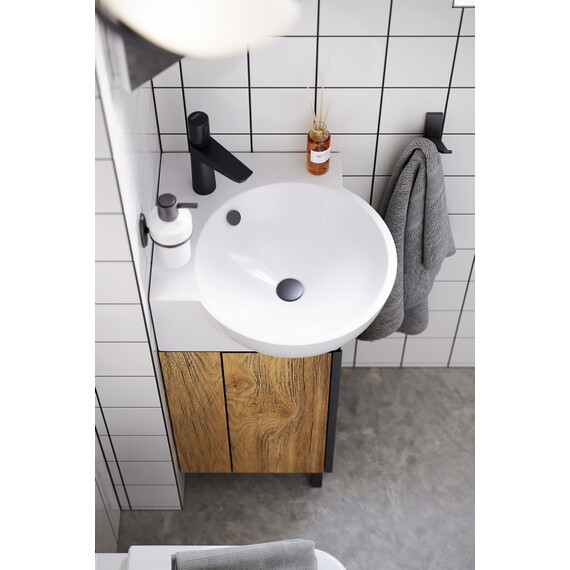 AQWELLA "PORTO" ТУМБА УГЛОВАЯ ПОД УМЫВАЛЬНИК, ЦВЕТ ДУБ БАЛТИЙСКИЙ, POR0104DB