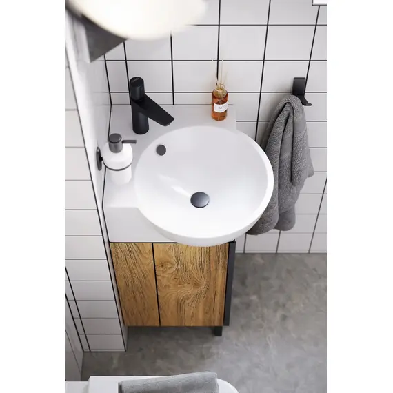 AQWELLA "PORTO" ТУМБА УГЛОВАЯ ПОД УМЫВАЛЬНИК, ЦВЕТ ДУБ БАЛТИЙСКИЙ, POR0104DB