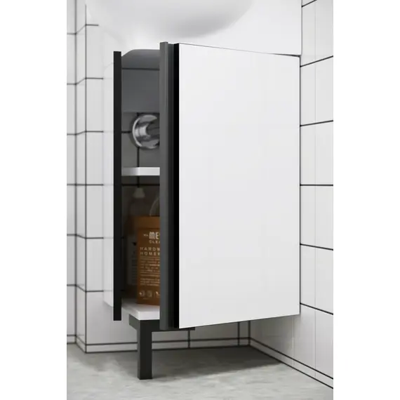 AQWELLA "PORTO" ТУМБА УГЛОВАЯ ПОД УМЫВАЛЬНИК, ЦВЕТ БЕЛЫЙ/ЧЕРНЫЙ, POR0104WB