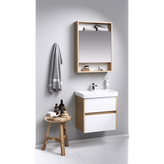 AQWELLA "СИТИ" ШКАФ-ЗЕРКАЛО, ЦВЕТ ДУБ БАЛТИЙСКИЙ, SIT0406DB