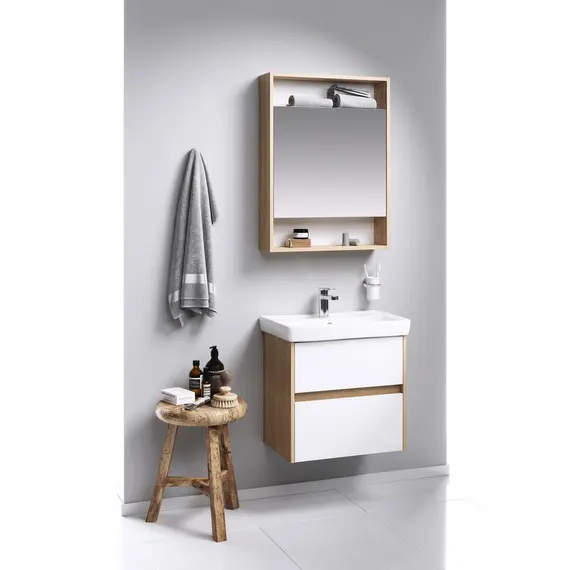 AQWELLA "СИТИ" ШКАФ-ЗЕРКАЛО, ЦВЕТ ДУБ БАЛТИЙСКИЙ, SIT0406DB