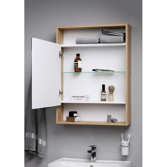 AQWELLA "СИТИ" ШКАФ-ЗЕРКАЛО, ЦВЕТ ДУБ БАЛТИЙСКИЙ, SIT0406DB