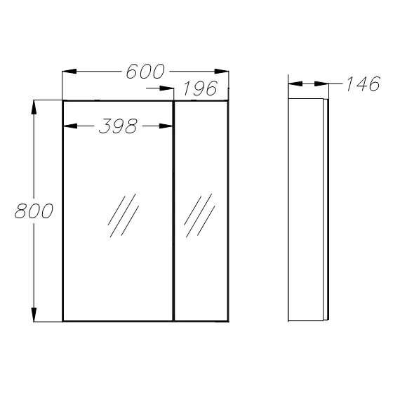 ЗЕРКАЛЬНЫЙ ШКАФ OPADIRIS АРАБЕСКО 60, БЕЗ ПОДСВЕТКИ