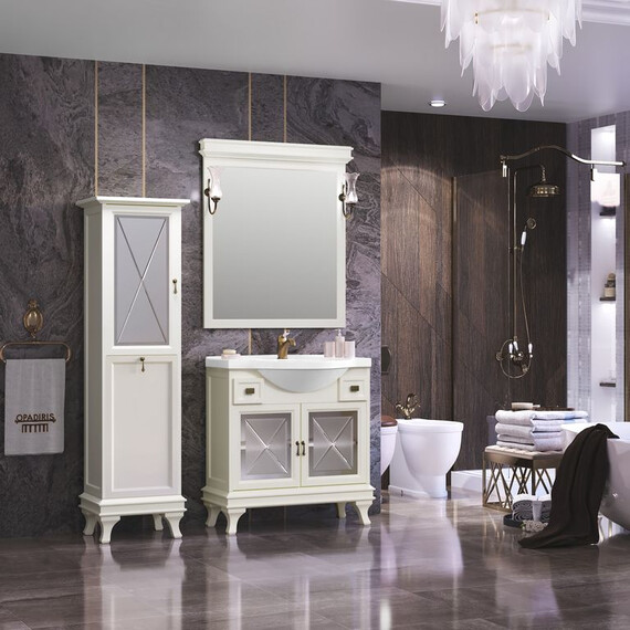 ТУМБА OPADIRIS БОРДЖИ 85, СЛОНОВАЯ КОСТЬ (РАКОВИНА SANTEK СЕНЕЖ 87)