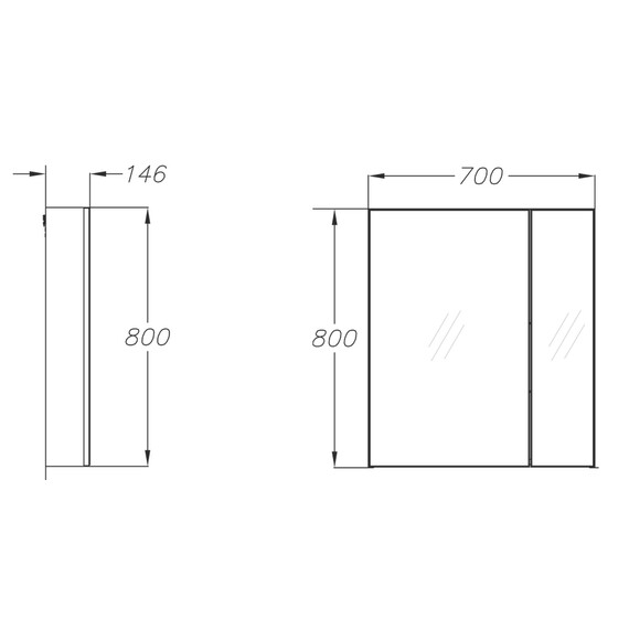 ЗЕРКАЛЬНЫЙ ШКАФ OPADIRIS АРАБЕСКО 70, БЕЗ ПОДСВЕТКИ
