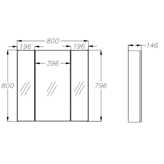 ЗЕРКАЛЬНЫЙ ШКАФ OPADIRIS АРАБЕСКО 80, БЕЗ ПОДСВЕТКИ