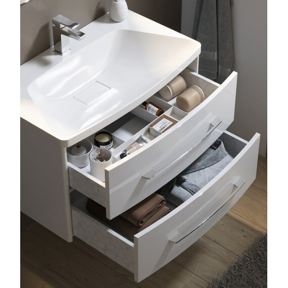 AQWELLA "NERINGA" ТУМБА ПОД УМЫВАЛЬНИК ПОДВЕСНАЯ, ЦВЕТ БЕЛЫЙ  NER0108