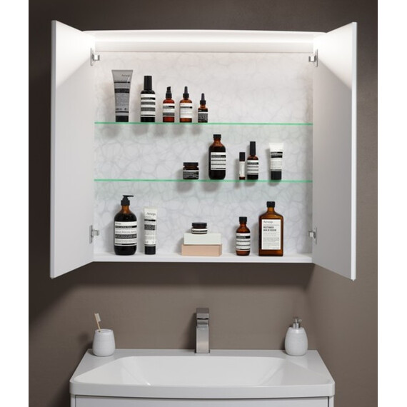 AQWELLA "NERINGA" ШКАФ-ЗЕРКАЛО С ПОДСВЕТКОЙ, ЦВЕТ БЕЛЫЙ NER0408