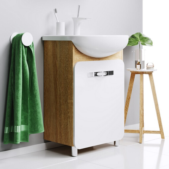 AQWELLA "ВЕГА" ТУМБА ПОД УМЫВАЛЬНИК, ЦВЕТ ДУБ СОНОМА VEG.01.05