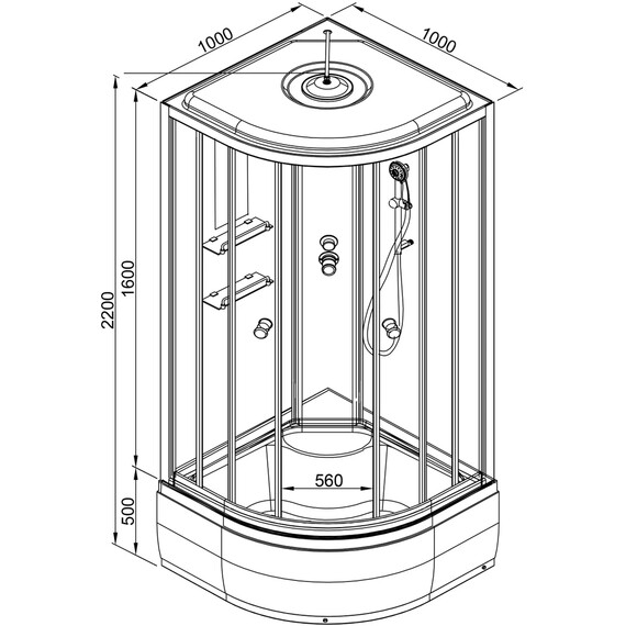 ДУШЕВАЯ КАБИНА AVACAN BМ4510 С ЭЛЕКТРИКОЙ BLACK