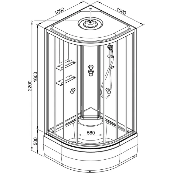 ДУШЕВАЯ КАБИНА AVACAN BМ4510 С ЭЛЕКТРИКОЙ BLACK