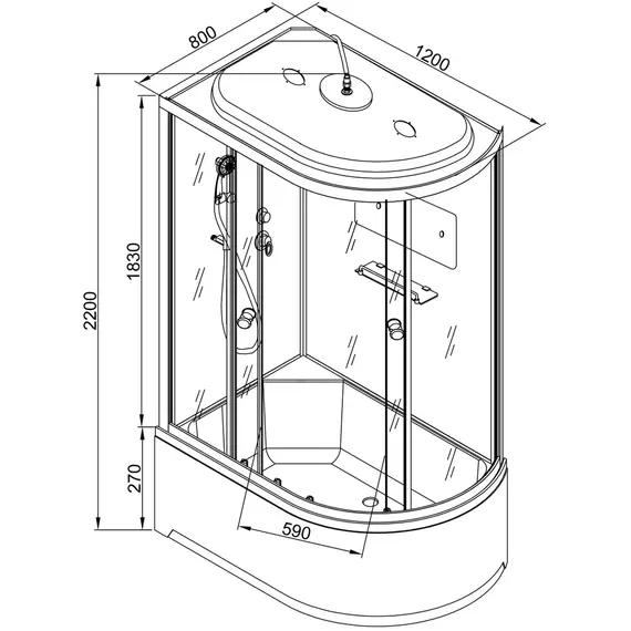 ДУШЕВАЯ КАБИНА AVACAN D272 S L