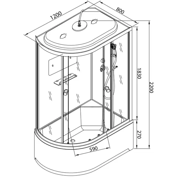 ДУШЕВАЯ КАБИНА AVACAN D272 S R