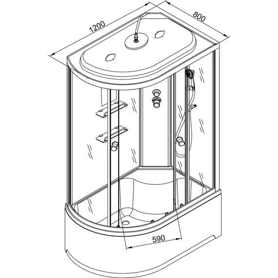 ДУШЕВАЯ КАБИНА AVACAN EM 4512 R С ГИДРОМАССАЖЕМ