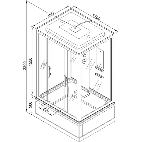 ДУШЕВАЯ КАБИНА AVACAN EM 4517 С ЭЛЕКТРИКОЙ