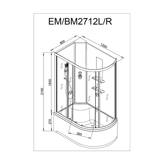 ДУШЕВАЯ КАБИНА AVACAN EM 2712 N R