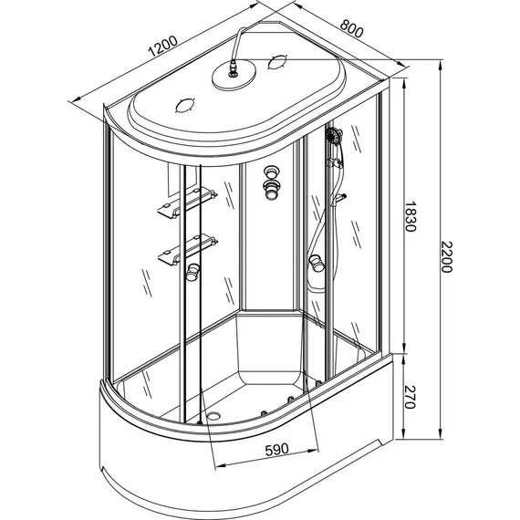 ДУШЕВАЯ КАБИНА AVACAN EM2712 R LED