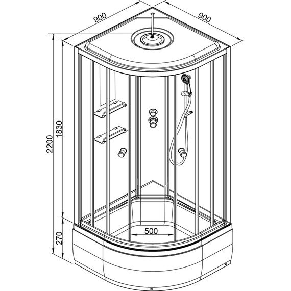 ДУШЕВАЯ КАБИНА AVACAN EM2790 С ЭЛЕКТРИКОЙ