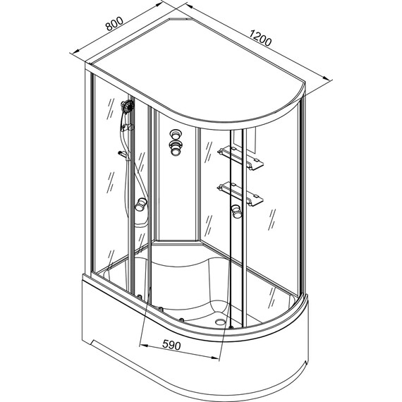 ДУШЕВАЯ КАБИНА AVACAN EM4512 N L LED