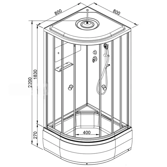 ДУШЕВАЯ КАБИНА AVACAN EM2780 С ГИДРОМАССАЖЕМ