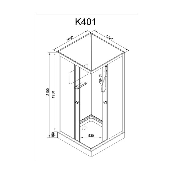 ДУШЕВАЯ КАБИНА AVACAN K401 БЕЗ КРЫШИ