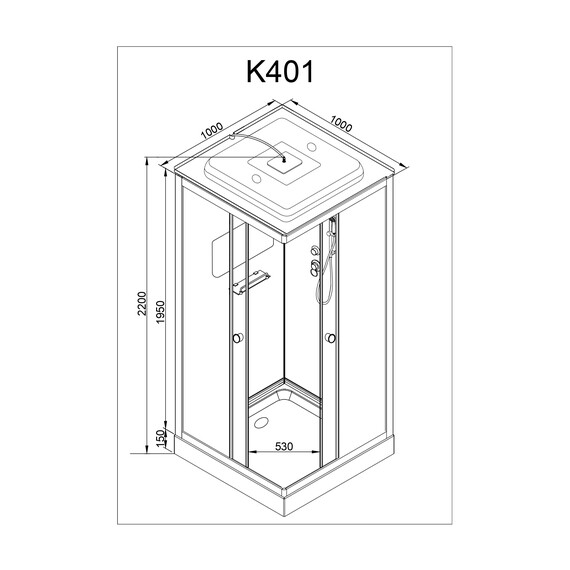 ДУШЕВАЯ КАБИНА AVACAN K401S С ЭЛЕКТРИКОЙ