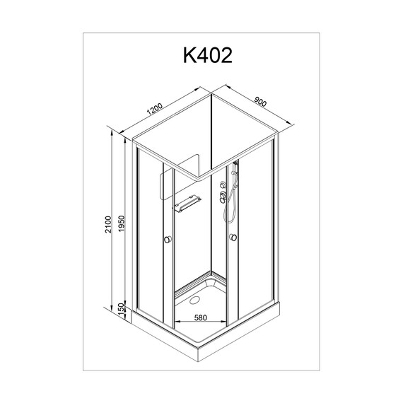 ДУШЕВАЯ КАБИНА AVACAN K402 БЕЗ КРЫШИ ДУШЕВАЯ КАБИНА AVACAN K402 БЕЗ КРЫШИ