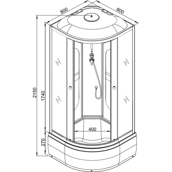 ДУШЕВАЯ КАБИНА AVACAN L 780 С ГИДРОМАССАЖЕМ И ЭЛЕКТРИКОЙ