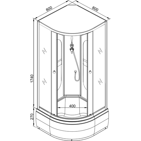 ДУШЕВАЯ КАБИНА AVACAN L 780 N БЕЗ КРЫШИ