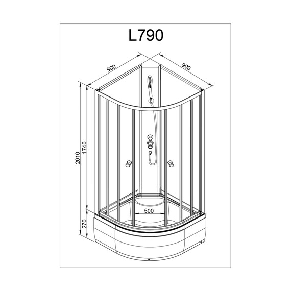 ДУШЕВАЯ КАБИНА AVACAN L 790 N С ГИДРОМАССАЖЕМ