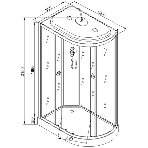 ДУШЕВАЯ КАБИНА AVACAN L902 L С ГИДРОМАССАЖЕМ