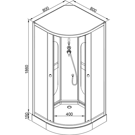 ДУШЕВАЯ КАБИНА AVACAN L908 N БЕЗ КРЫШИ