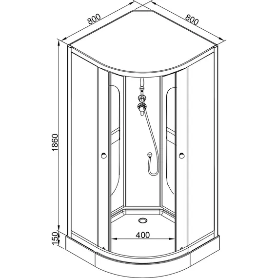 ДУШЕВАЯ КАБИНА AVACAN L908 N БЕЗ КРЫШИ C ГИДРОМАССАЖЕМ
