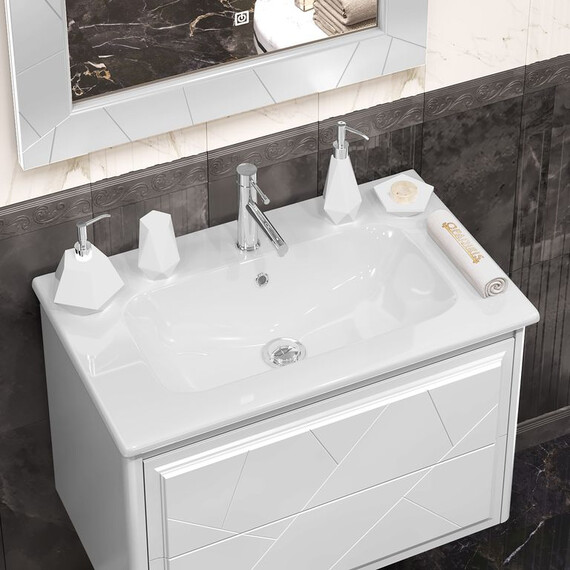 ТУМБА OPADIRIS ЛУИДЖИ 80 ПОДВЕСНАЯ, БЕЛЫЙ МАТОВЫЙ (ПОД РАКОВИНУ DREJA ЭЙФОРИЯ 80)