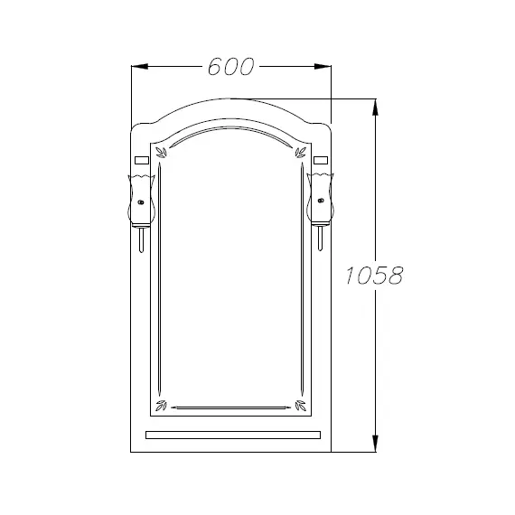 ЗЕРКАЛО OPADIRIS ЛОРЕНЦО 60, СВЕТЛЫЙ ОРЕХ, С ВЫКЛЮЧАТЕЛЕМ