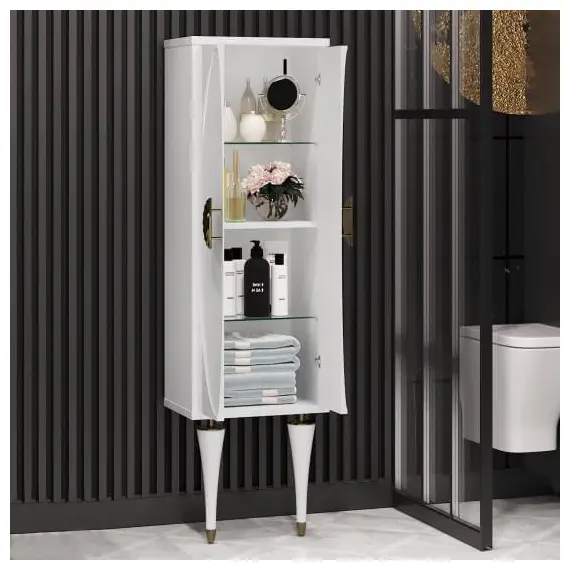 ПЕНАЛ OPADIRIS ИБИЦА, ПОДВЕСНОЙ С НОЖКАМИ, БЕЛЫЙ/ЗОЛОТО