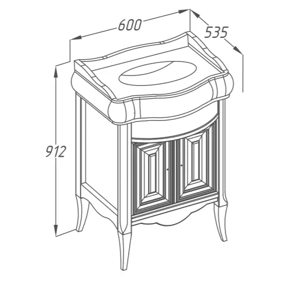 ТУМБА OPADIRIS ЛОРЕНЦО 60, СВЕТЛЫЙ ОРЕХ (ПОД РАКОВИНУ CERASTYLE ВИКТОРИЯ 60)