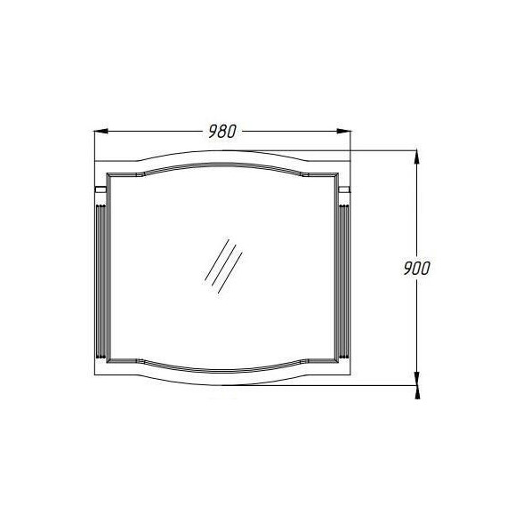ЗЕРКАЛО OPADIRIS ЛАУРА 100, БЕЛЫЙ БЕЗ ПАТИНЫ