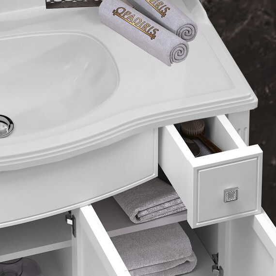 ТУМБА OPADIRIS ЛАУРА 100, БЕЛЫЙ БЕЗ ПАТИНЫ (ПОД РАКОВИНУ FLORENTINA ЛАУРА 100)