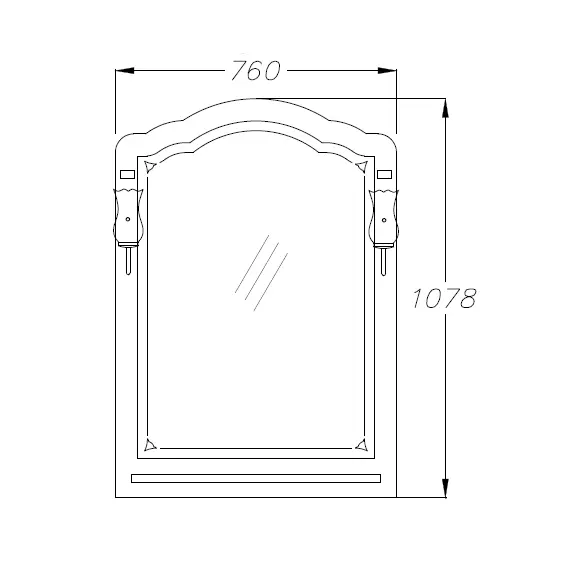 ЗЕРКАЛО OPADIRIS ЛОРЕНЦО 80, БЕЛЫЙ МАТОВЫЙ, С ВЫКЛЮЧАТЕЛЕМ