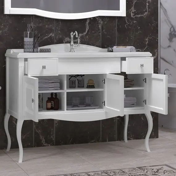 ТУМБА OPADIRIS ЛАУРА 120, БЕЛЫЙ БЕЗ ПАТИНЫ (ПОД РАКОВИНУ FLORENTINA ЛАУРА 120)