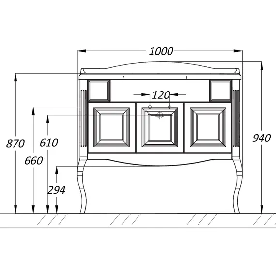 ТУМБА OPADIRIS ЛАУРА 100, БЕЛЫЙ БЕЗ ПАТИНЫ (ПОД РАКОВИНУ FLORENTINA ЛАУРА 100)