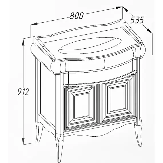 ТУМБА OPADIRIS ЛОРЕНЦО 80, БЕЛЫЙ МАТОВЫЙ (ПОД РАКОВИНУ CERASTYLE ВИКТОРИЯ 80)