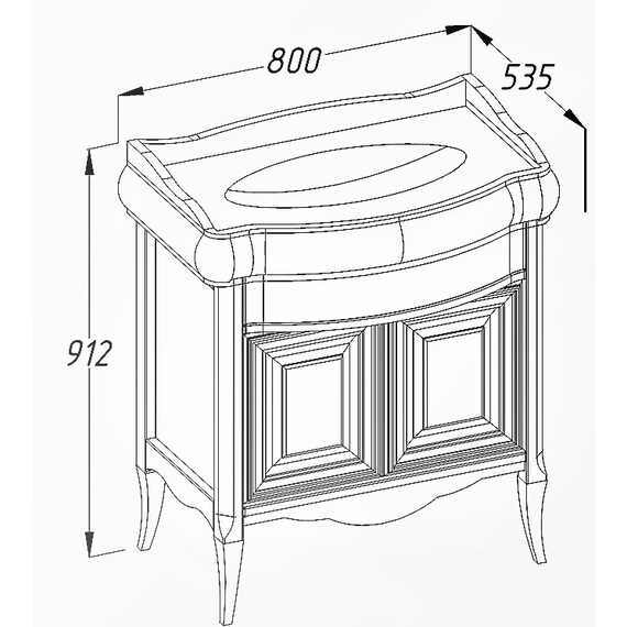 ТУМБА OPADIRIS ЛОРЕНЦО 80, СВЕТЛЫЙ ОРЕХ (ПОД РАКОВИНУ CERASTYLE ВИКТОРИЯ 80)