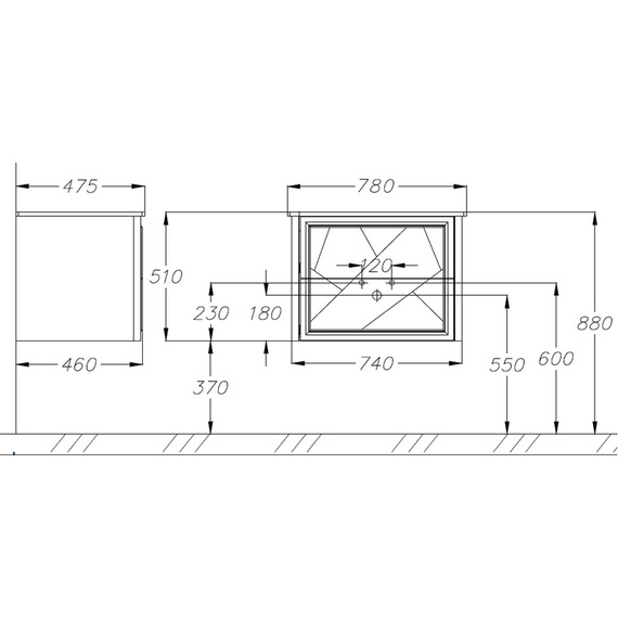 ТУМБА OPADIRIS ЛУИДЖИ 80 ПОДВЕСНАЯ, СЕРЫЙ МАТОВЫЙ (ПОД РАКОВИНУ DREJA ЭЙФОРИЯ 80)