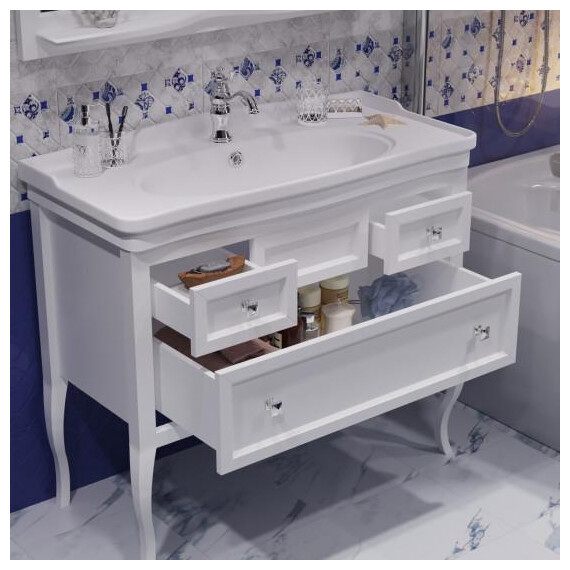 ТУМБА OPADIRIS ВАЛЕРИ 105, БЕЛЫЙ (ПОД РАКОВИНУ KIROVIT МОДЕРН 105)