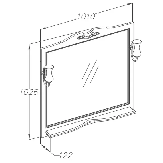 ЗЕРКАЛО OPADIRIS ВАЛЕРИ 105, САПФИР, С ВЫКЛЮЧАТЕЛЕМ