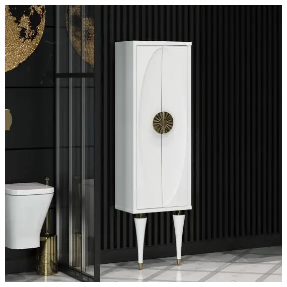 ПЕНАЛ OPADIRIS ИБИЦА, ПОДВЕСНОЙ С НОЖКАМИ, БЕЛЫЙ/ЗОЛОТО