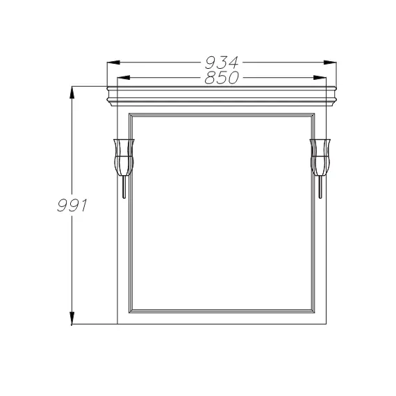 ЗЕРКАЛО OPADIRIS БОРДЖИ 85, СВЕТЛЫЙ ОРЕХ